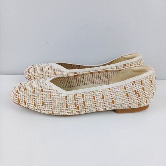 VIVAIA SZ 9 Margot 2.0 Square-Toe Flats Wide Feet Bunions Nature Crochet NWOT - Picture 9 of 9